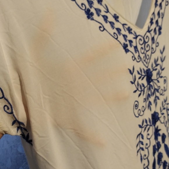 Embroidered Blue And White Cover Up - Picture 13 of 13